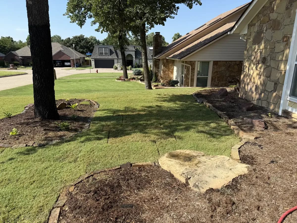 Residential lawn and landscape renovation completed by Greenline